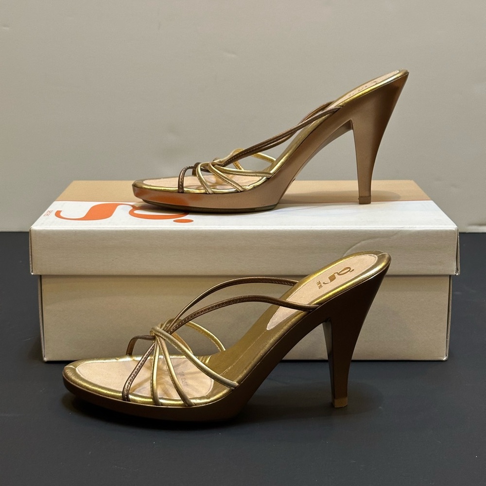 NWT Cole Haan x Nike Lab - G Series Gold Strappy Heels - Picture 6 of 10